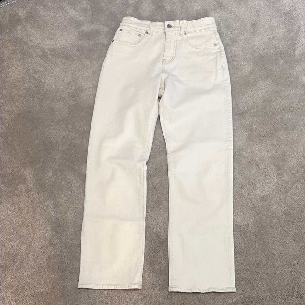 Madewell Cream Straight Leg Jeans Classic Style